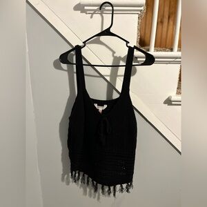 No Boundaries Black Knit Tank Top